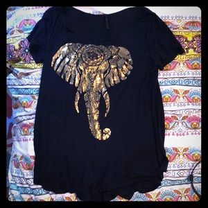 ModCloth gold Elephant Tee